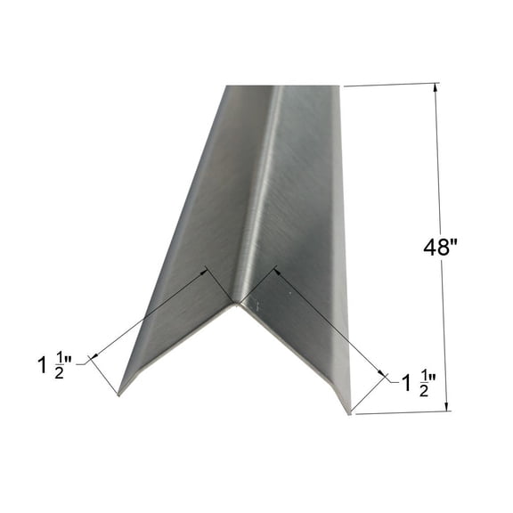 Brushed 304 Stainless Steel Corner Guards, 20ga, 48in Long