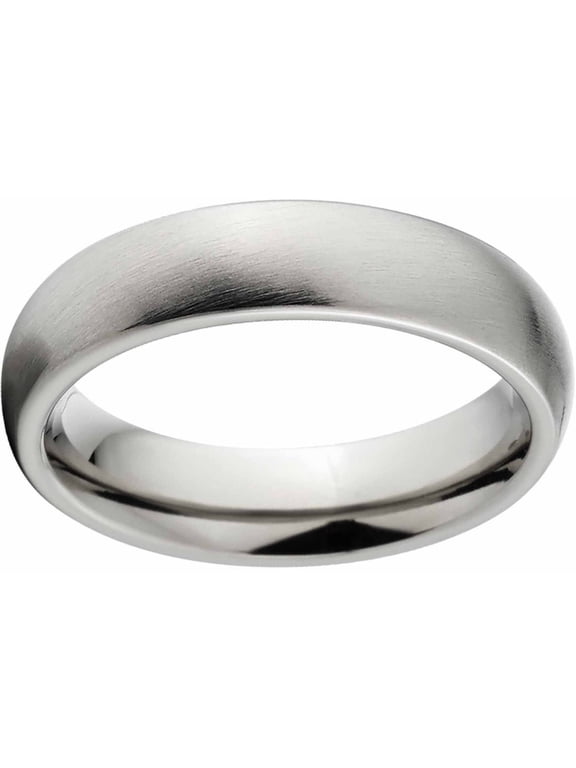 Brushed 4mm Titanium Wedding Band with Comfort Fit Design