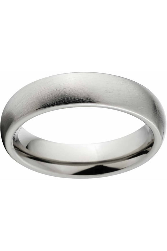Brushed 4mm Titanium Wedding Band with Comfort Fit Design