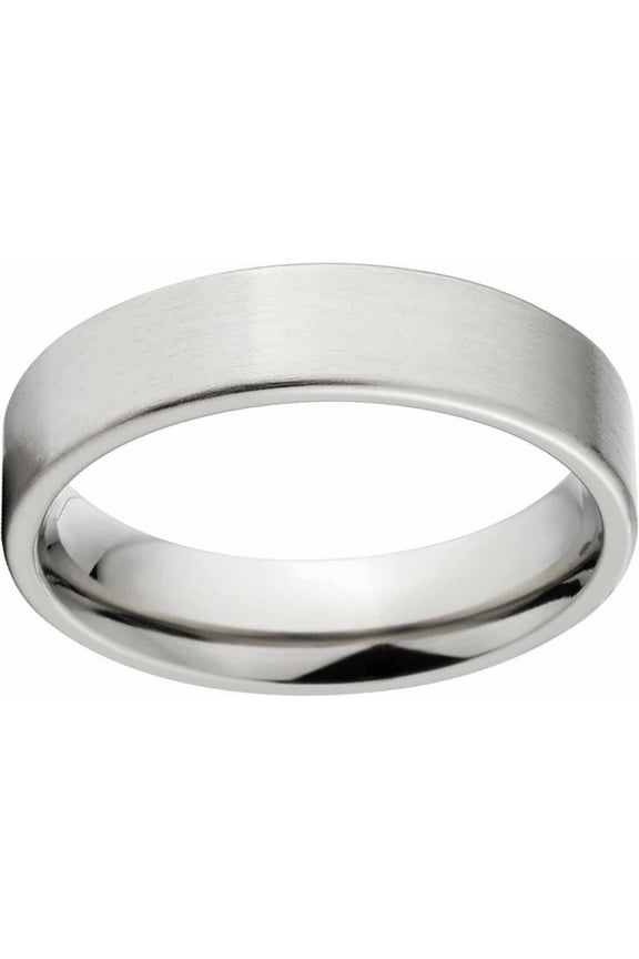 Brushed 5mm Titanium Wedding Band with Comfort Fit Design