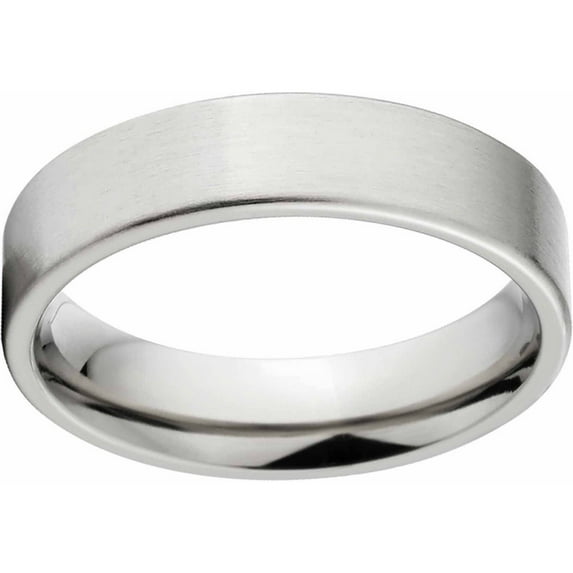 Brushed 5mm Titanium Wedding Band with Comfort Fit Design