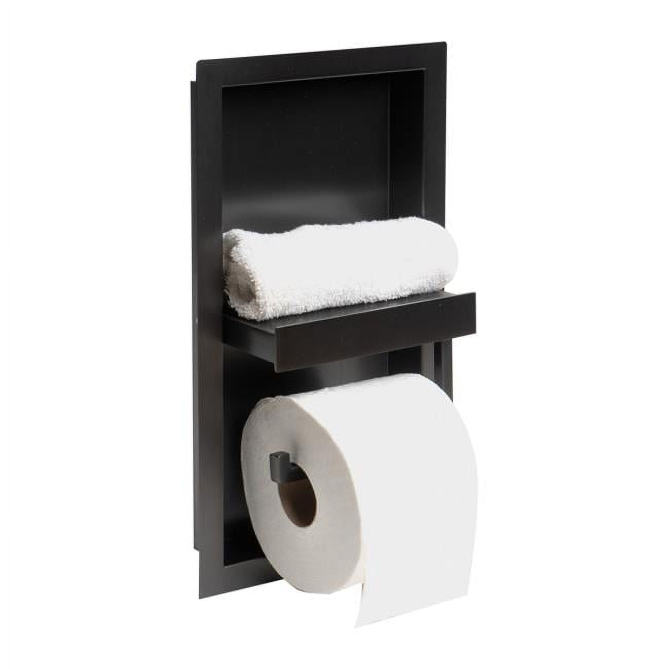  WZKALY Matte Black Recessed Toilet Paper Holder for