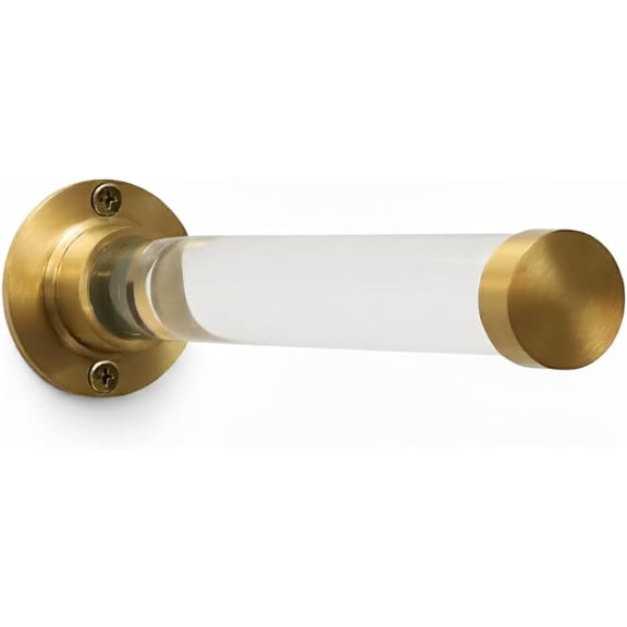 Brushed Brass & Lucite Projection Hook, Heavy-Duty, Rustproof Wall Mount Adhesive Hanging Hook for Bedroom, Bathroom & Kitchen, Multipurpose Accessory for Modern Homes, 18.3x5.5x5.5cm