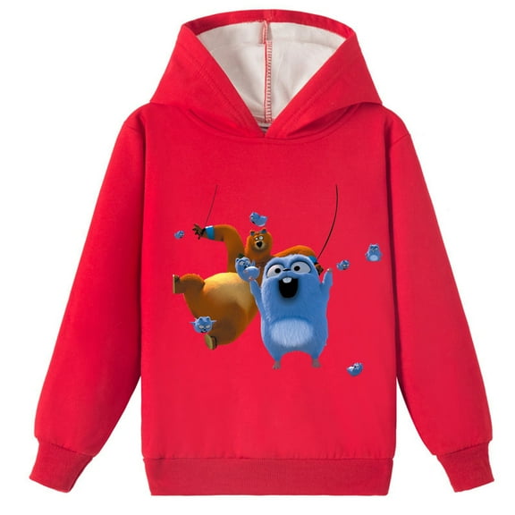 Brushed Cotton Sweatshirt Hoodie Grizzly And The Lemmings Loose Fit works for Winter School Holiday Days
