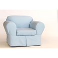 thumbnail image 1 of Brushed Cotton Twill 2 Piece Chair Slipcover in Blue, 1 of 3