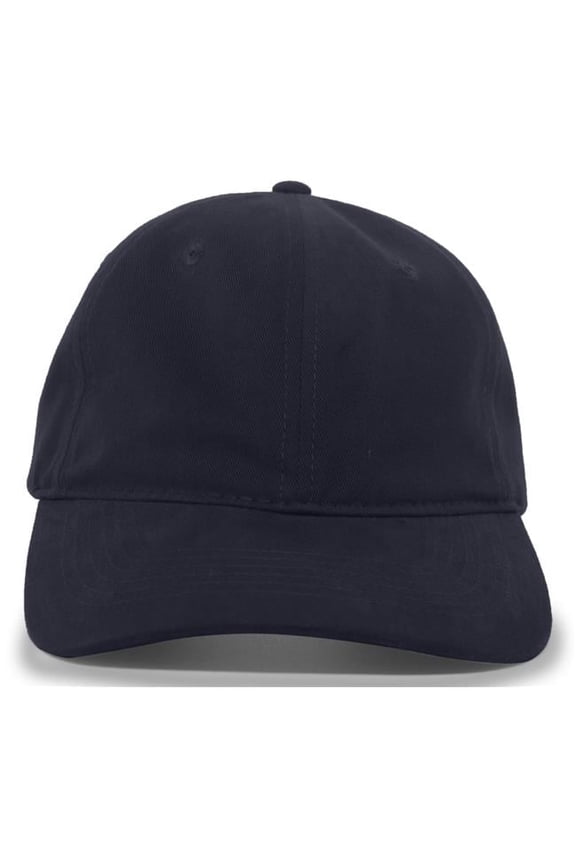 Brushed Cotton Twill Buckle Strap Adjustable Cap, Navy - One Size
