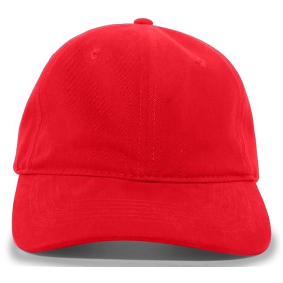 Brushed Cotton Twill Buckle Strap Adjustable Cap, Red - One Size