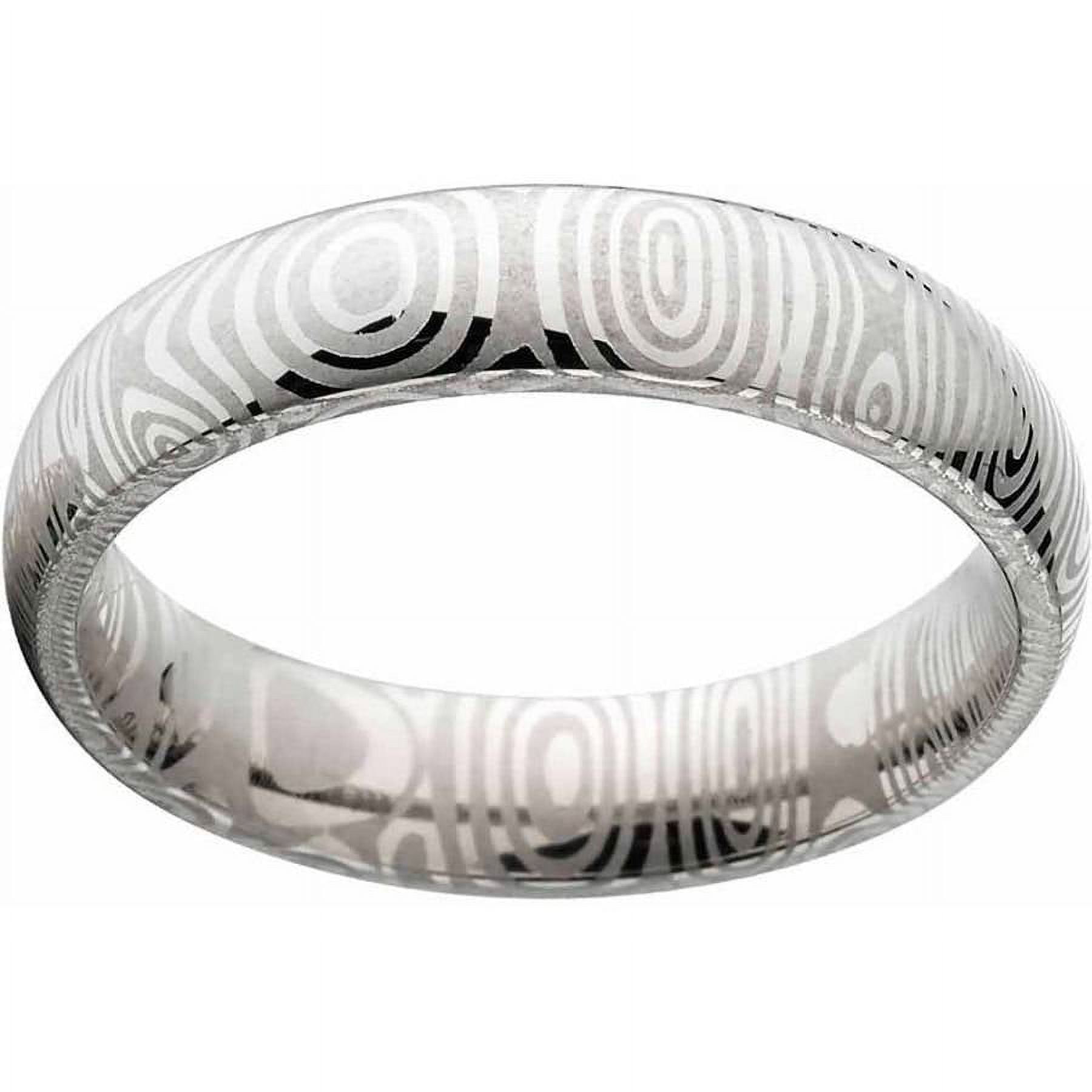 Brushed Damascus Steel Wedding Band with Comfort Fit Design