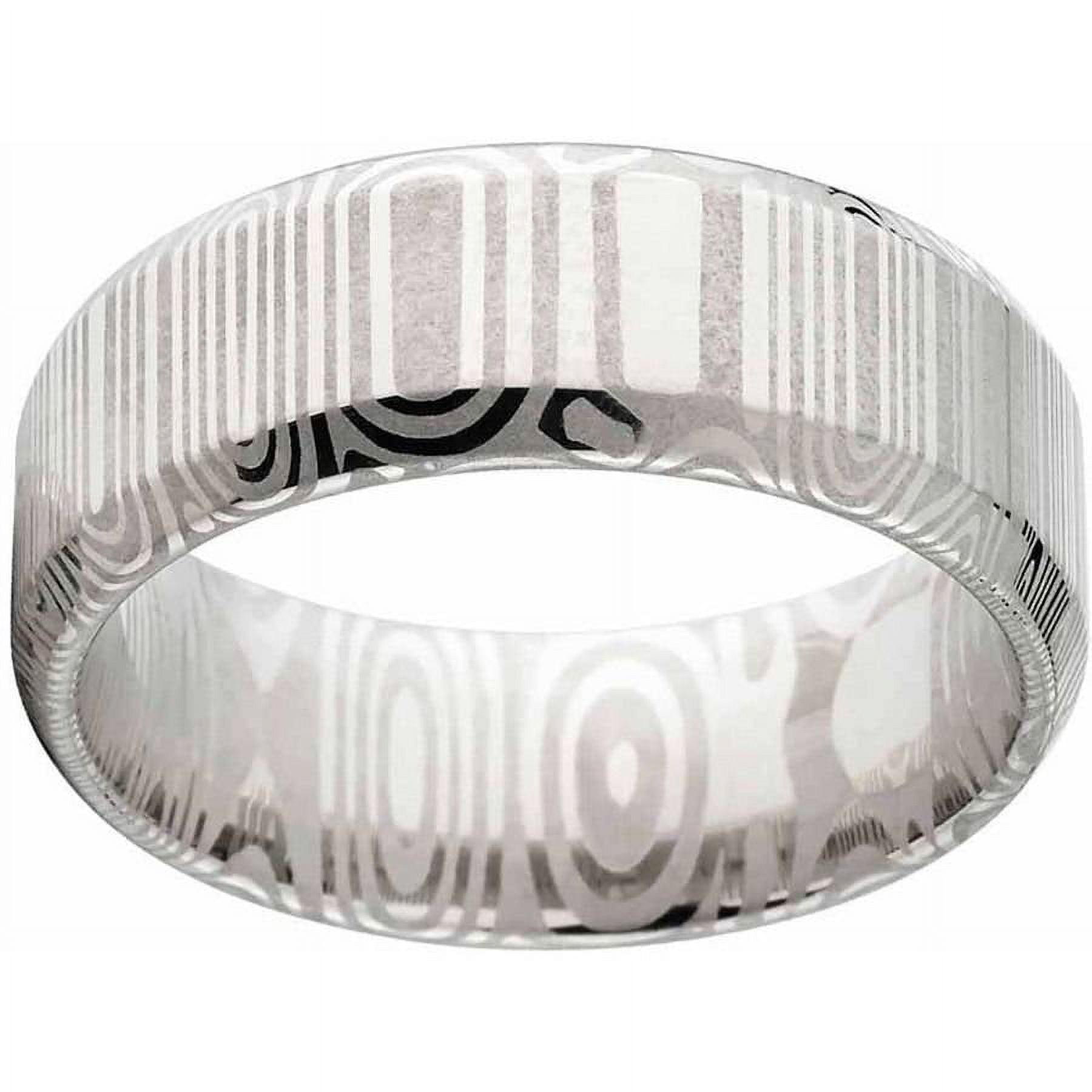 Brushed Damascus Steel Wedding Band with Comfort Fit Design