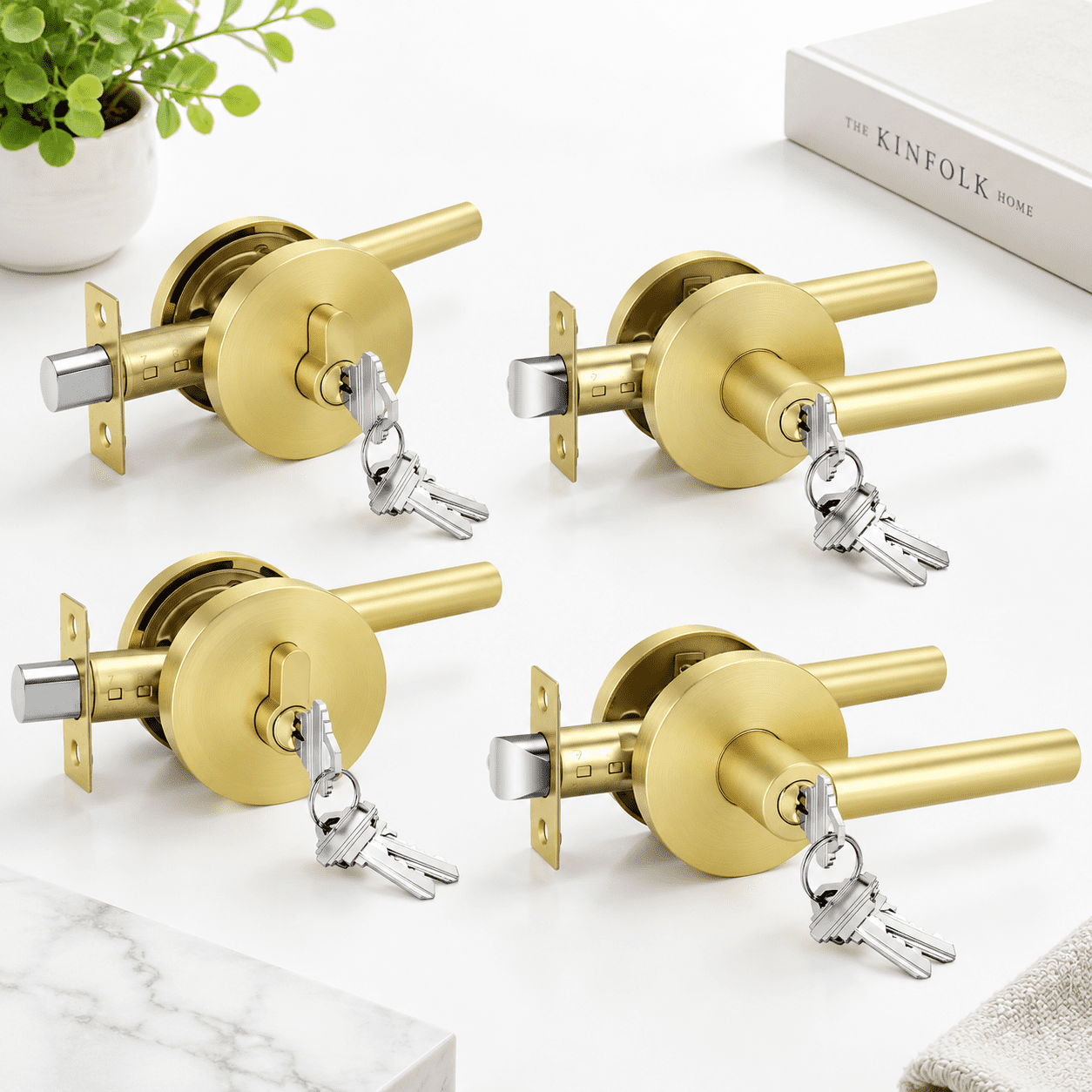 Brushed Exterior Door Lock Set With Deadbolt 2 Pack - Walmart.com