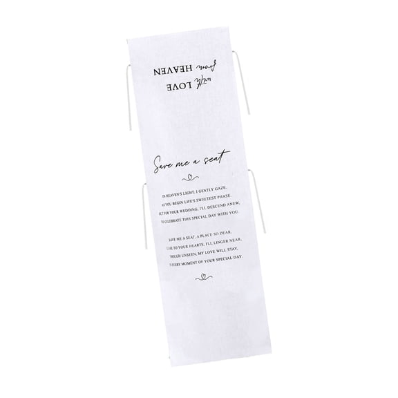 Brushed Fabric Wedding Seat Sign Easy To Remove Keepsakes dor Reserved Chairs and Occasion
