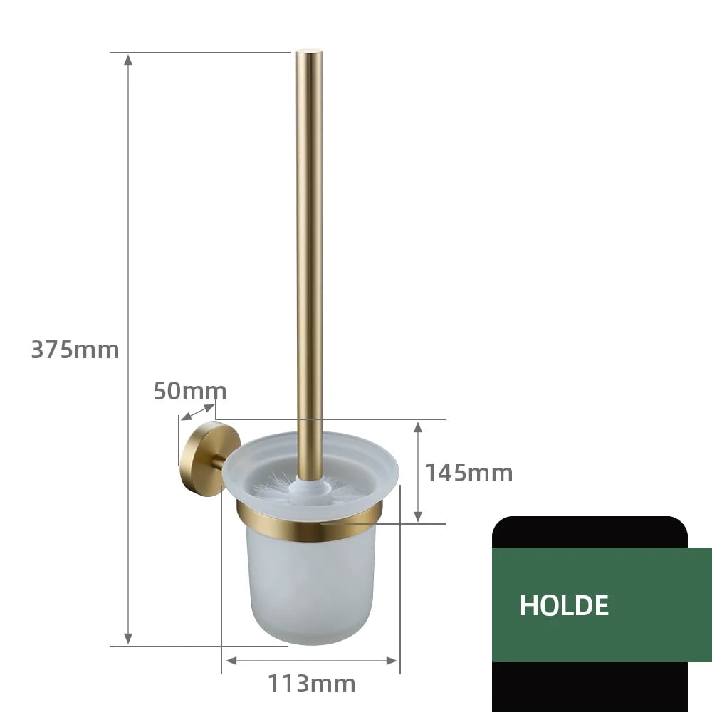 Brushed Gold Bathroom Accessories Towel Bar Bath Robe Hook Brass Knurled Bathroom Hardware Set