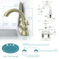Brushed Gold Bathroom Faucet 2Handle Swan Style, 4inch Centerset