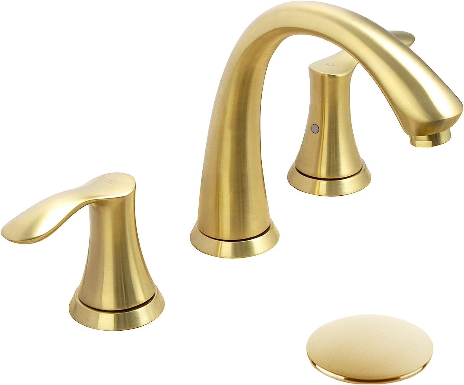 Brushed Gold Bathroom Faucet 3 Hole, 8 inch Widespread Bathroom Faucet