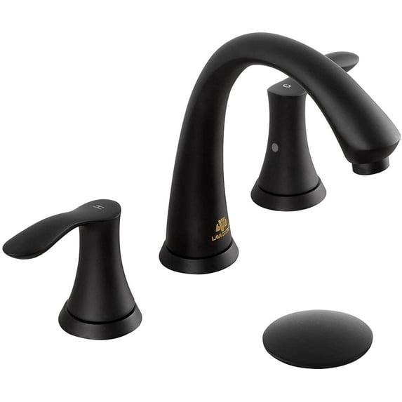 Brushed Gold Bathroom Faucet 3 Hole, Lava Odoro 8 inch Widespread Bathroom Faucet 2 Handle Bathroom Sink Faucet Vanity Faucet with Drain Assembly Supply line, BF405-SG