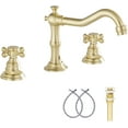 thumbnail image 1 of GGStudy GGStudy Brass Brushed Gold Widespread 8in Two-Handle Faucet, 1 of 9