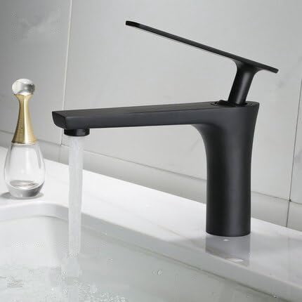 Brushed Gold Bathroom Faucet Hot & Cold Black Bathroom Basin Faucet