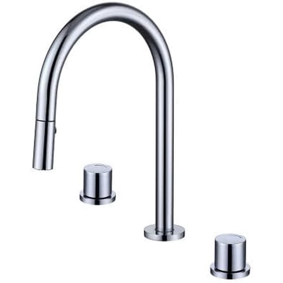 Brushed Gold Bathroom Pull Out Basin Faucet Deck Mounted Double Handle Swivel 360 Mixer Sink Taps 3 Hole Split Faucet