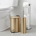thumbnail image 1 of Brushed Gold Bathroom Set – 0.8 Gal Trash Can and Toilet Bowl Brush, 1 of 8