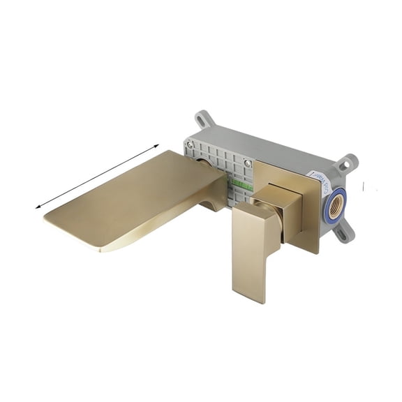 Brushed Gold Bathroom Sink Faucet, Embedded Box Valve Bathtub Waterfall Mixer Tap, Wall Mounted Hot Cold Water Crane ,Versatile Features