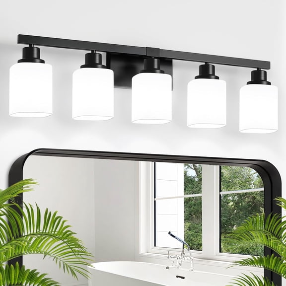 Brushed Gold Bathroom Vanity Light,4-Light Bathroom Light Fixtures with Square Frosted Glass,Gold Bathroom Wall Lamp Sconces for Mirror Bedroom,Living Room Hallway,E26