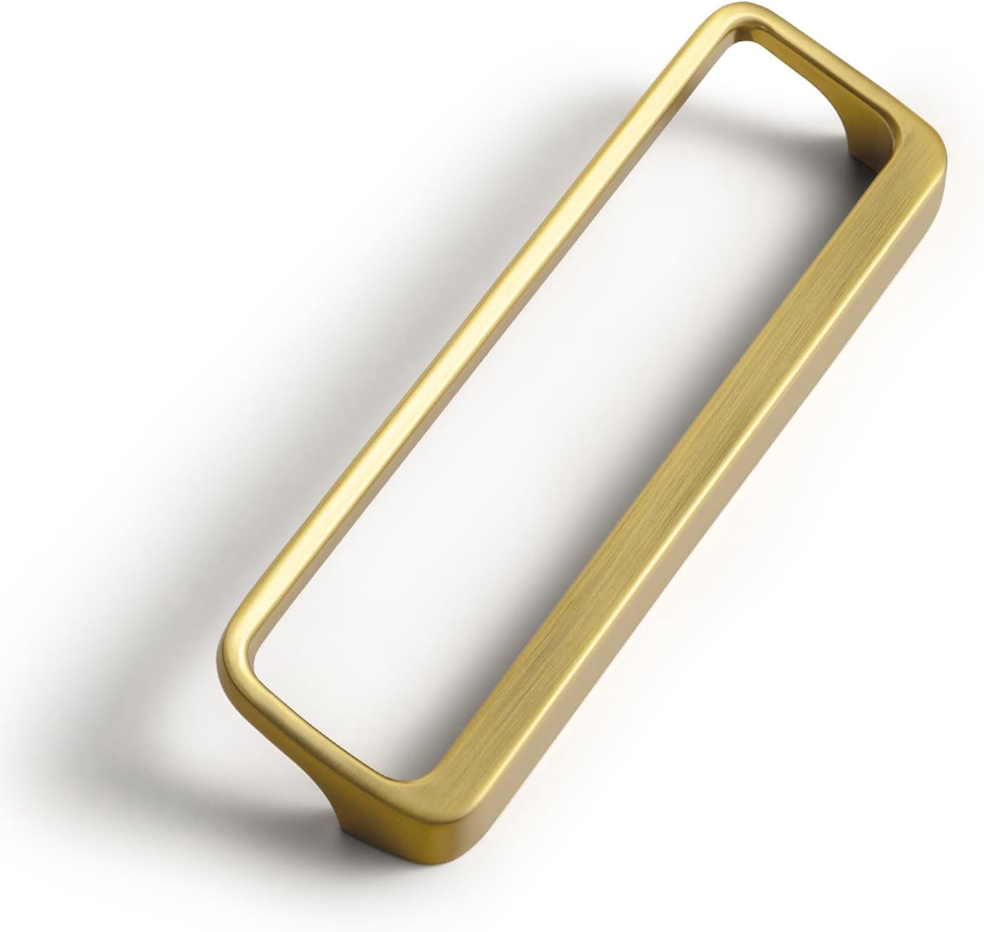 Brushed Gold Cabinet Pulls with Hole Center 5''(128MM),Modern Zinc Alloy Finger Pulls for Drawer,Wardrobe,Cupboard,6 Pack