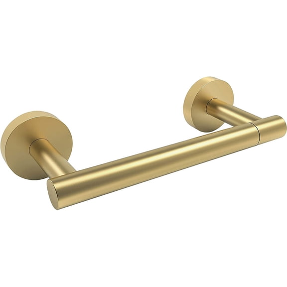 Ruacq Toilet Paper Holder Brushed Gold Double Post Pivoting Round Tissue Holders Roll Holder Hangers Toilet Paper Holders SUS 304 Stainless Steel Modern Wall Mounted