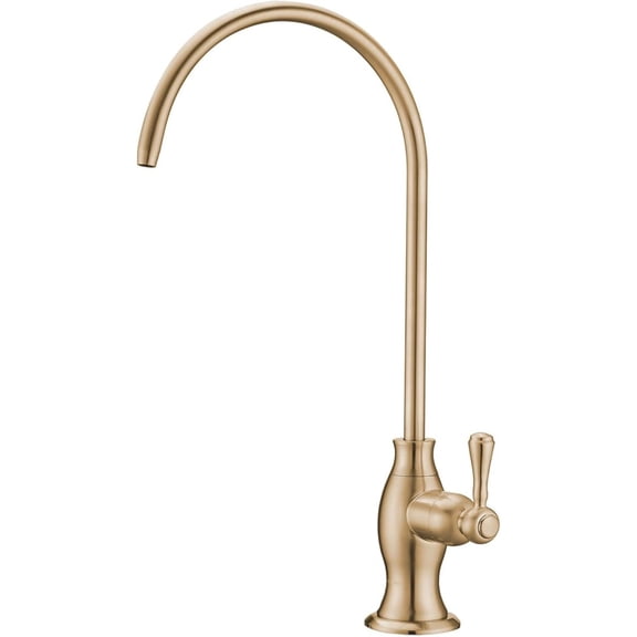 Brushed Gold Drinking Water Faucet, Non-Air Gap Solid Brass Kitchen Water Filter Faucet, Classical Water Filtration Faucet for Under Sink Water Filter System Brushed GoldLight Gold