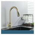 Brushed Gold Kitchen Sink Faucet Spout Pull Out Brushed Surface Single