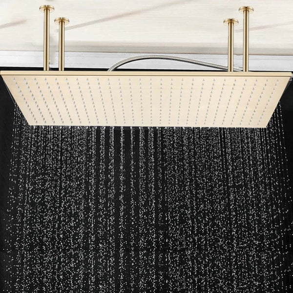 Brushed Gold Large Rain Shower Head 16"X32" Rainfall Top Sprayer ...