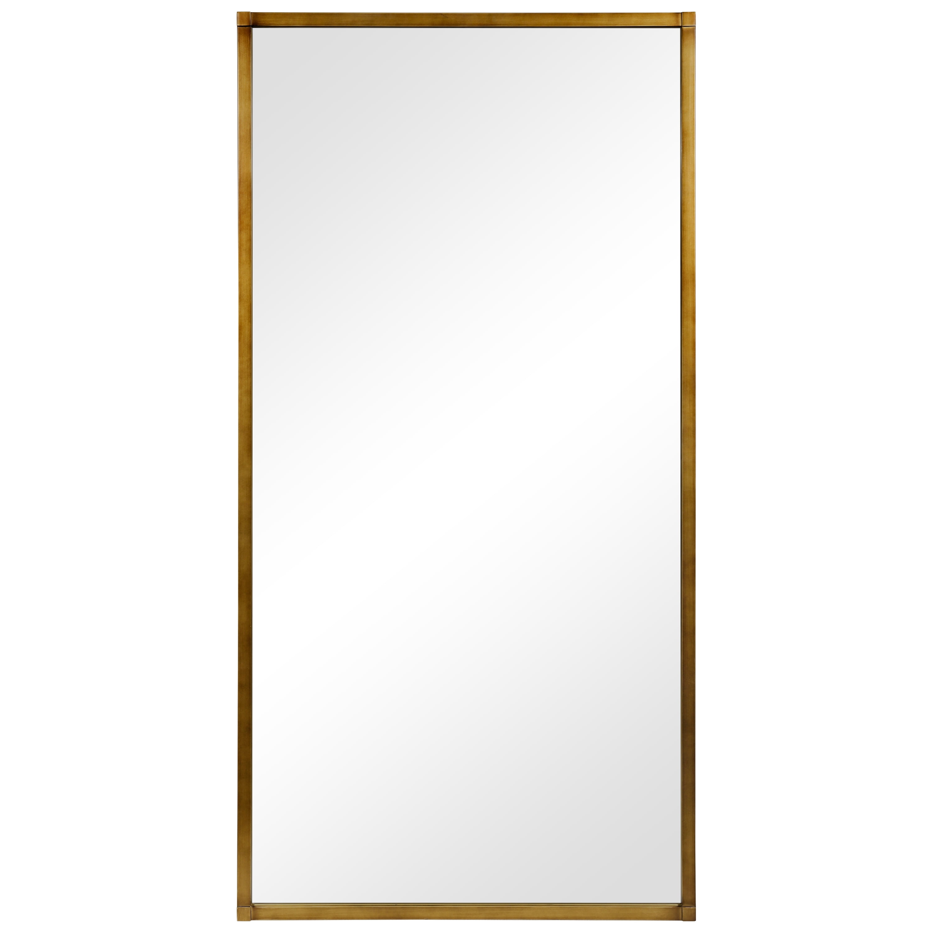 Brushed Gold Metal Framed Rectangular Wall Mirror, 80"x40"
