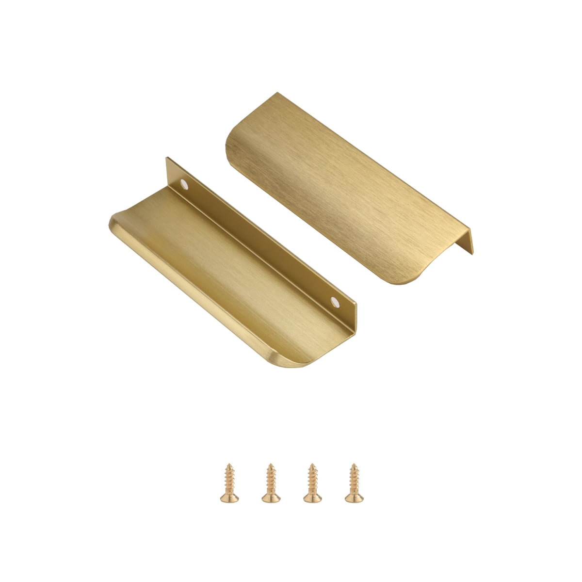 Pull Handle Invisable Brushed Gold Pack of 5 and 10 Edge Finger Pulls for Cabinets Kitchen ...