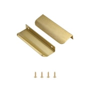 Brushed Gold Pack of 5 and 10 Edge Finger Pulls for Cabinets Kitchen Invisible Hardware Concealed Aluminum Hidden Bar Pull Drawer Handles Easy to Install 11.81", 6.3“, 5 inch, 4.72 inch, 3.15 inch