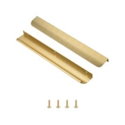 Brushed Gold Pack of 5 and 10 Edge Finger Pulls for Cabinets Kitchen Invisible Hardware Concealed Aluminum Hidden Bar Pull Drawer Handles Easy to Install 11.81", 6.3“, 5 inch, 4.72 inch, 3.15 inch