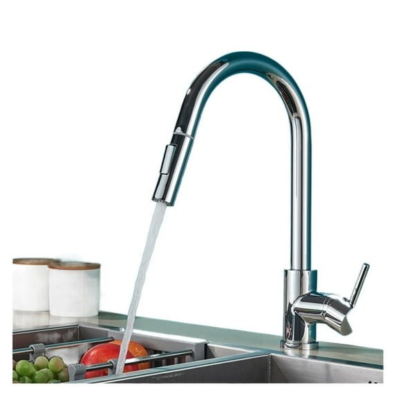 Brushed Gold Pull Out Kitchen Faucets 360 Rotation Kitchen Mixer Tap Single Lever Mixer Tap Kitchen Sink Cold Hot Water Tap