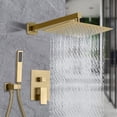 thumbnail image 1 of Brushed Gold Shower Faucet Set 12"Rainfall Head System With Valve kit Wall Mount, 1 of 18