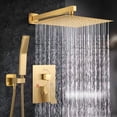 thumbnail image 1 of Brushed Gold Shower Faucet Set with Valve 8 inch Rain Shower Head Combo System, 1 of 17