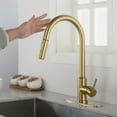Brushed Gold Touchless Kitchen Faucet with Pull Down Sprayer Modern