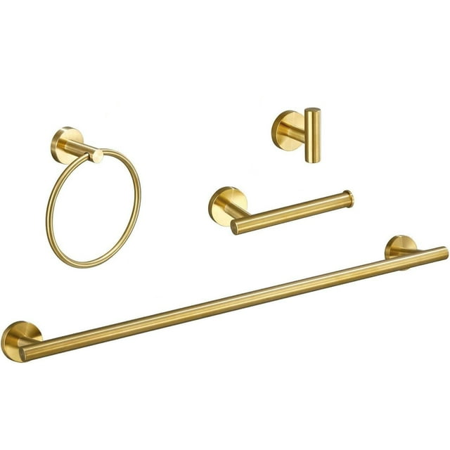 Brushed Gold Towel Bar Set，18Inch Wall Mounted Bathroom Accessories