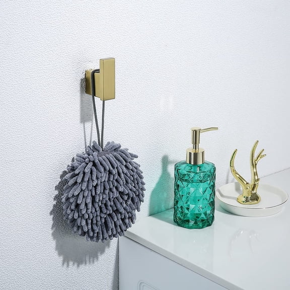 Brushed Gold Towel Bar Set 5 Piece Bathroom Hardware Kit with Concealed Screws