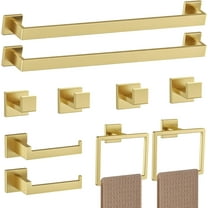 Brushed Gold Towel Bar Set Towel Holder Set,10-Piece Gold Bathroom Hardware Accessories Set,Stainless Steel Towel Rack Set for Bathroom Wall-Mounted,23.6-Inch