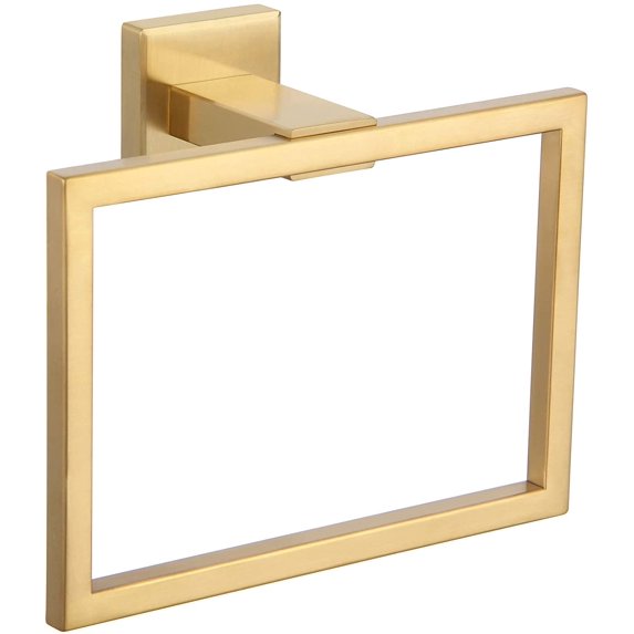 Brushed Gold Towel Rack, Single Angle Sus304 Stainless Steel Square Towel Ring, Bathroom Towel Rack For Wall, 7.09 Inch