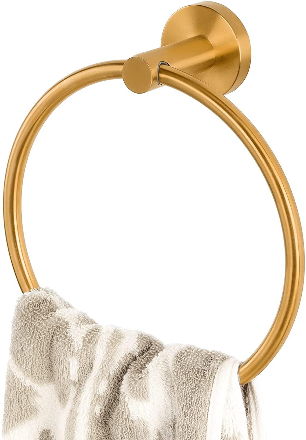 Brushed Gold Towel Ring for Bathroom, SUS304 Stainless Steel Hand Towel ...