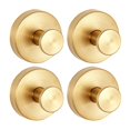 thumbnail image 1 of Brushed Gold Wall Hooks Round Base Modern Decorative Coat Hanger for Clothes Keys Towels 4PCS Gold 2", 1 of 2