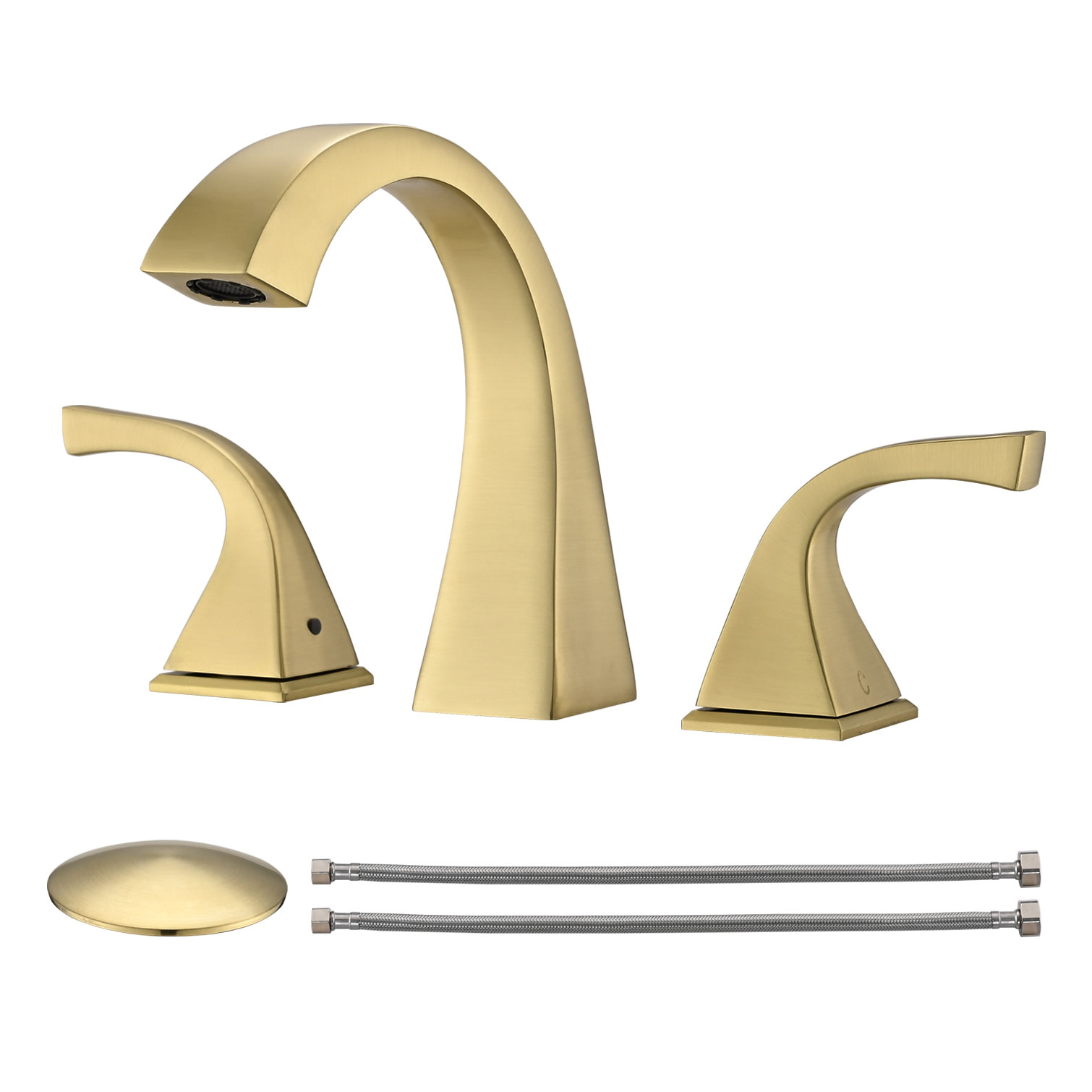CES Matte Black Bathroom Faucet 3 Hole, 8 Inch Bathroom Sink Faucet