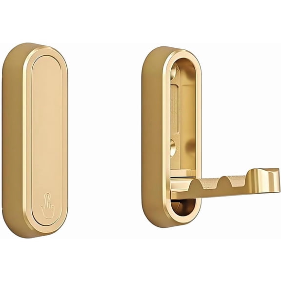 Brushed Gold foldable Towel Hooks, Wall Hooks for Hanging Heavy Duty Coat Robe Purse, Storage Solution for Bathroom, Closet, Entryway, Pool and Kitchen