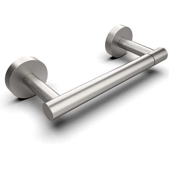 Brushed Grey Double Post Pivoting Wall Mounted Stainless Steel Toilet Paper Holder for Bathroom RV, by RUACQ