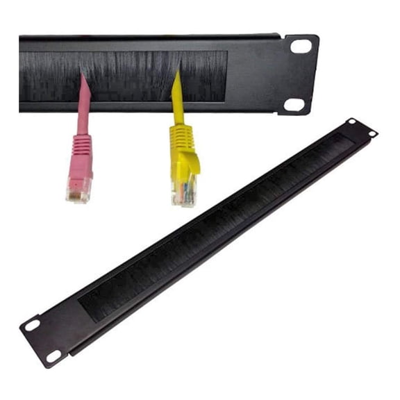 Brushed Grommet 1U Cable Manager Server Rack Wire Management System (bristles keep component clean) - 10 Pack