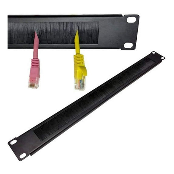 Brushed Grommet 1U Cable Manager Server Rack Wire Management System (bristles keep component clean) - 5 Pack