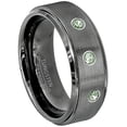 thumbnail image 1 of Brushed Gunmetal Tungsten Ring - 0.21ctw Alexandrite 3-stone Band - Personalized Tungsten Wedding Ring - Custom Made June Birthstone Ring TN616BS, 1 of 1